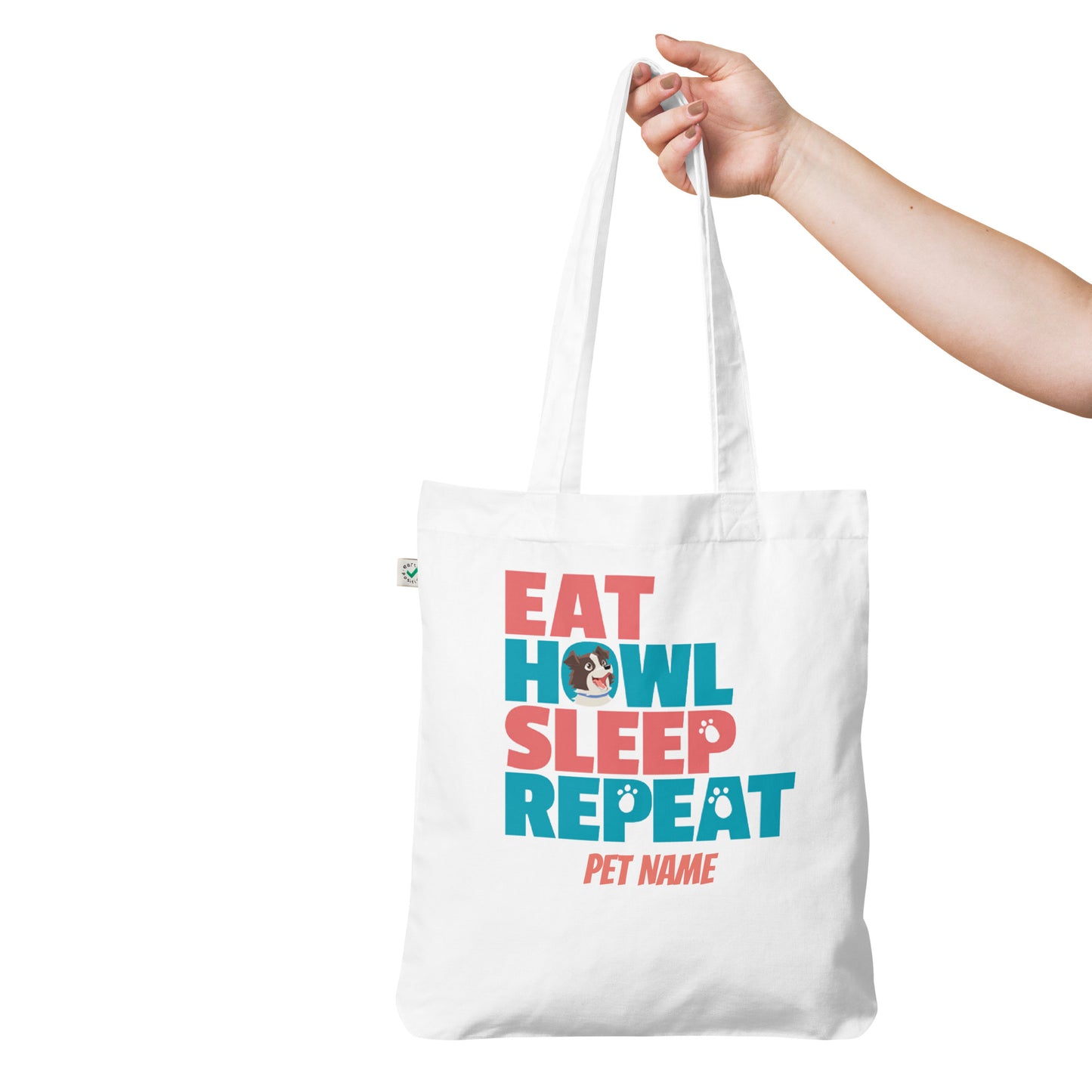 Border Collie (Black/White) - Eat Sleep Organic fashion tote bag