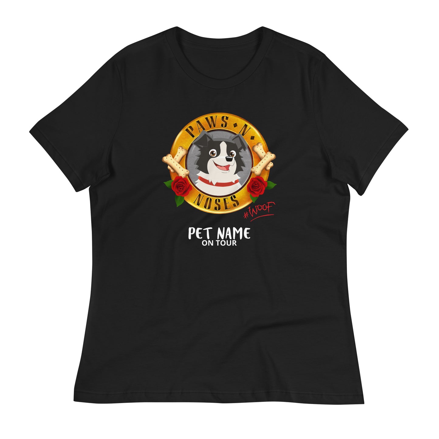Border Collie (Black/White) -  Women's Paws 'n' Noses T-Shirt