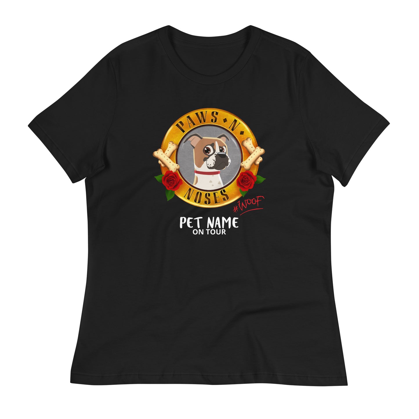 Boxer (Brown/White) -  Women's Paws 'n' Noses T-Shirt