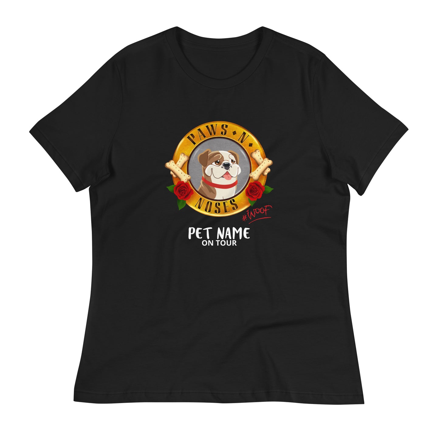 Bulldog (Lt Brown/White) - Women's Paws 'n' Noses T-Shirt