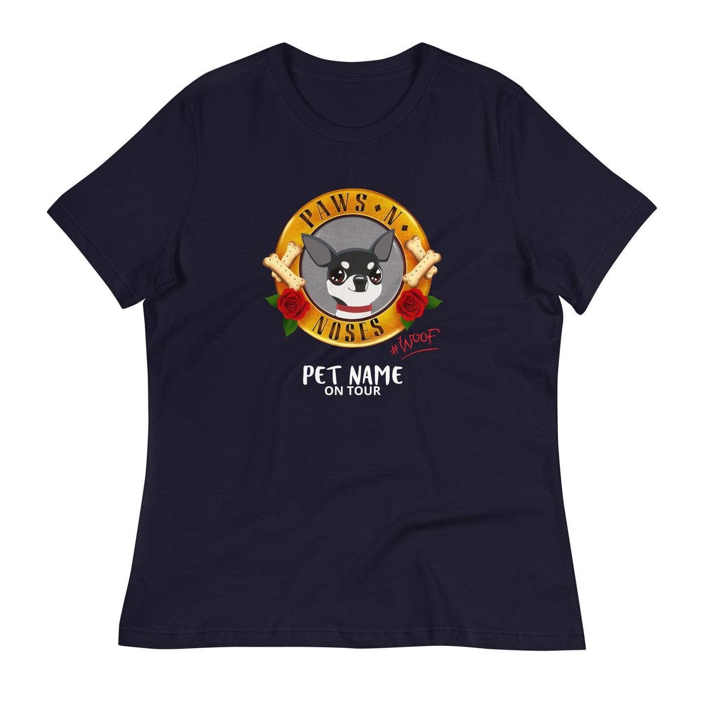 Chihuahua (Black/White) -  Women's Paws 'n' Noses T-Shirt