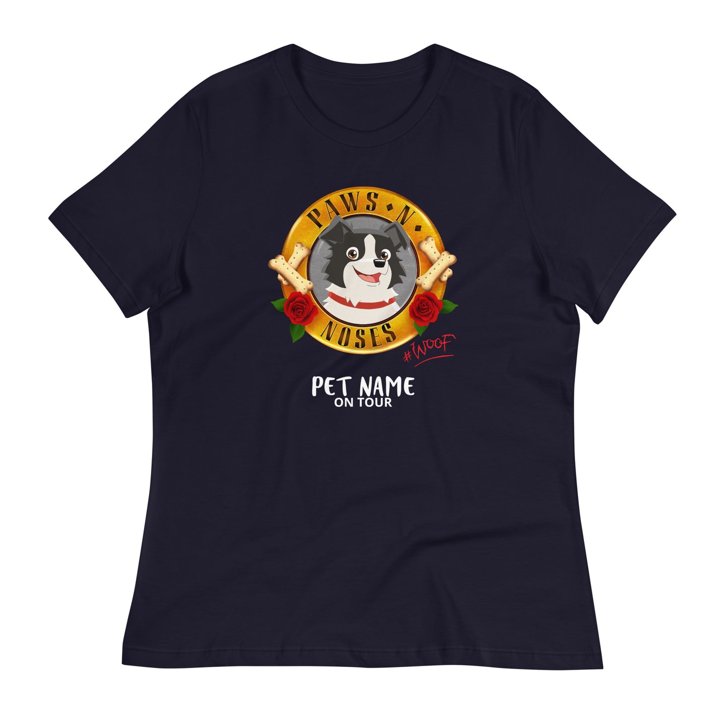 Border Collie (Black/White) -  Women's Paws 'n' Noses T-Shirt