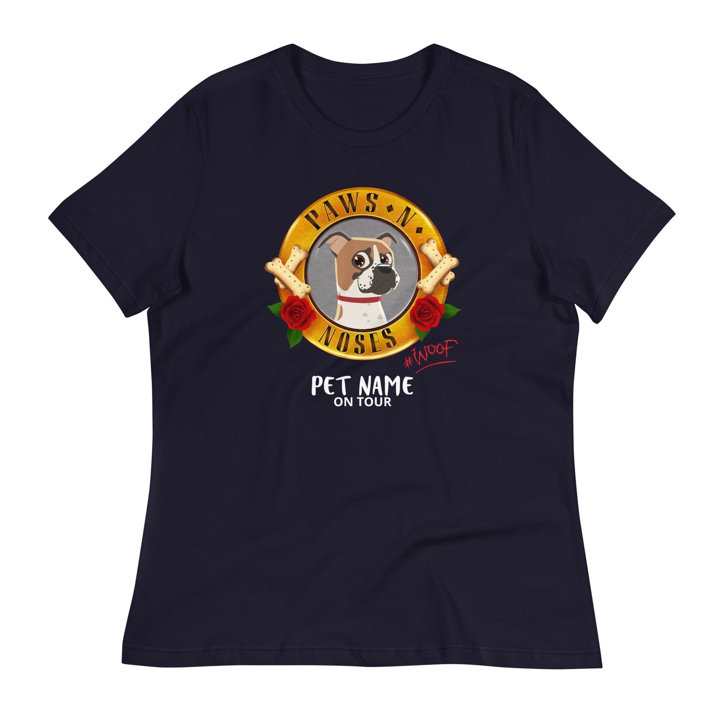 Boxer (Brown/White) -  Women's Paws 'n' Noses T-Shirt