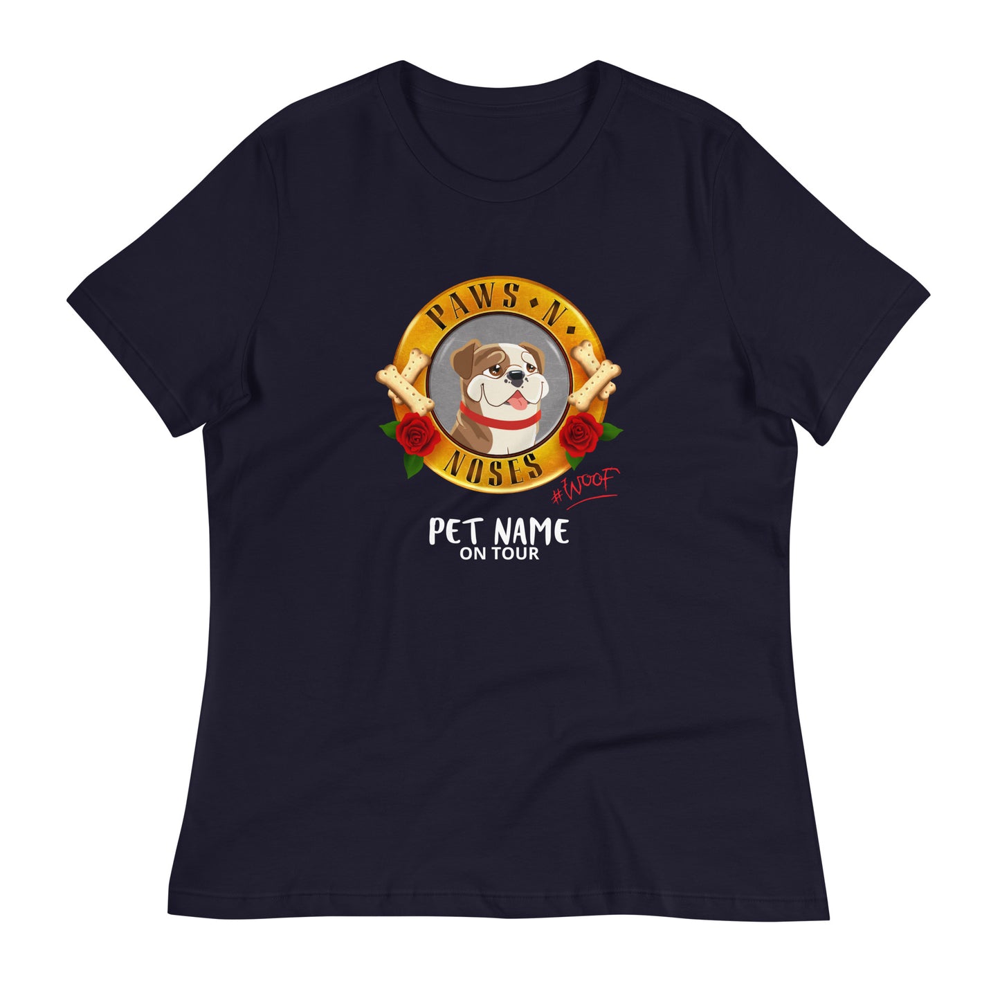 Bulldog (Lt Brown/White) - Women's Paws 'n' Noses T-Shirt