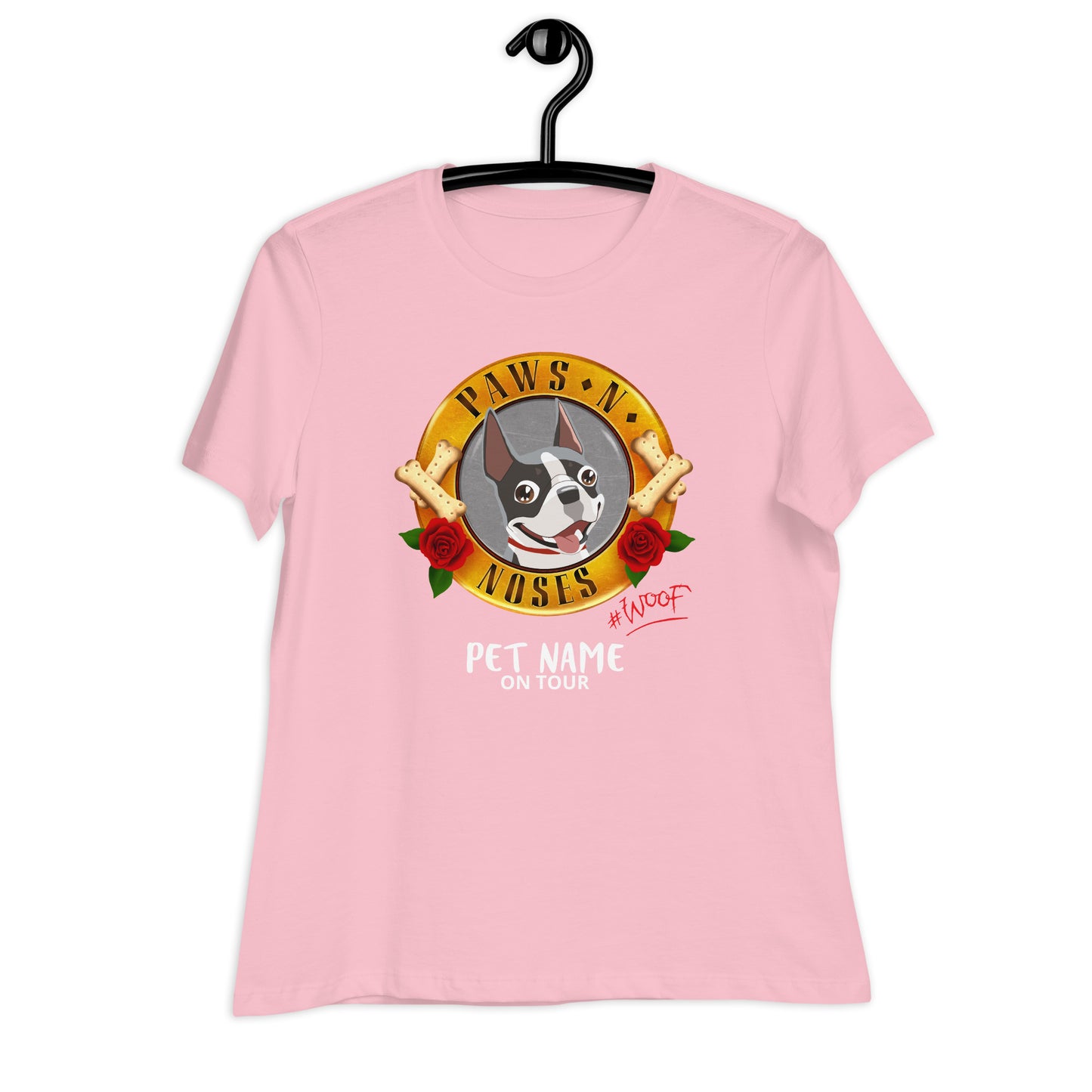 Boston Terrier (Black/White) -  Women's Paws 'n' Noses T-Shirt