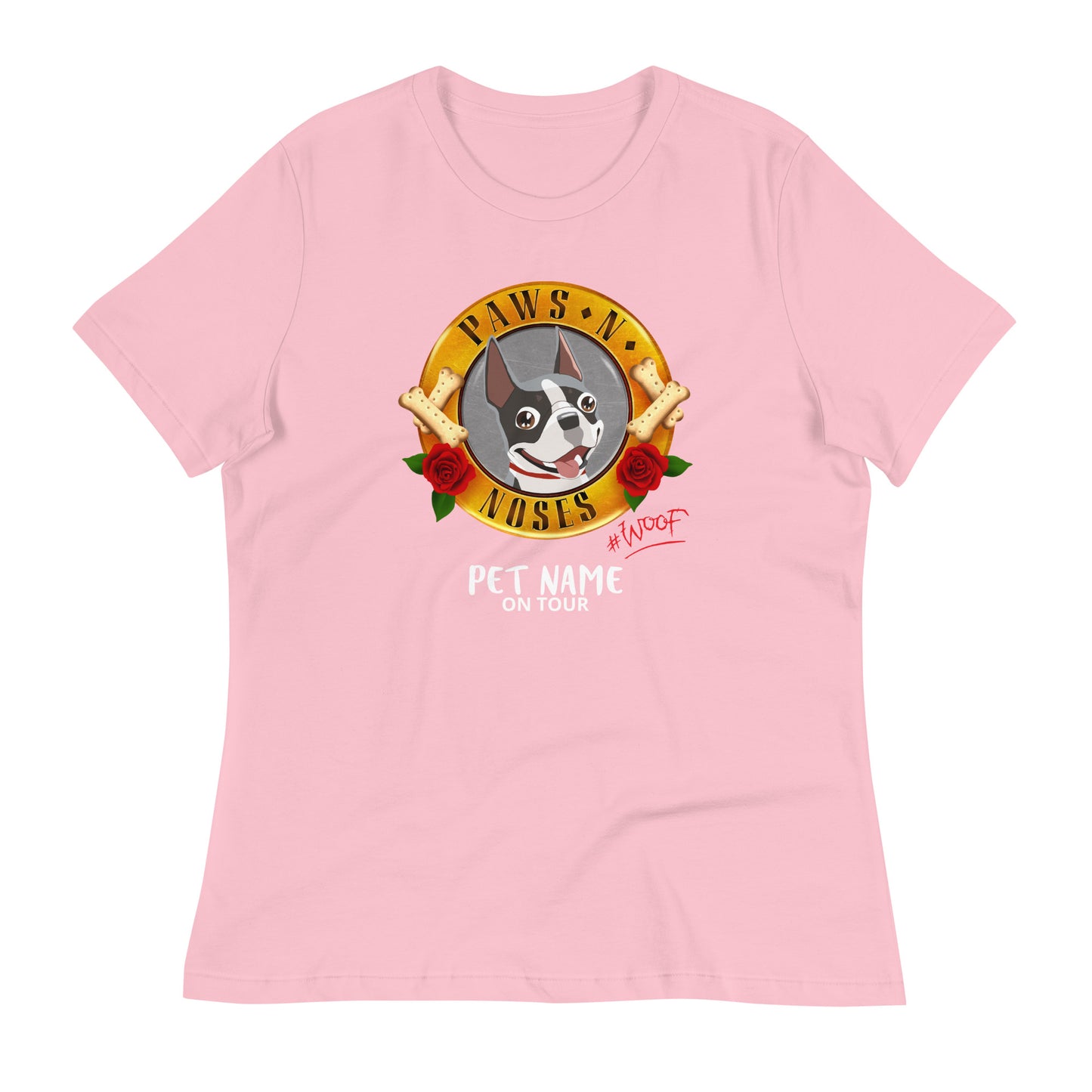 Boston Terrier (Black/White) -  Women's Paws 'n' Noses T-Shirt