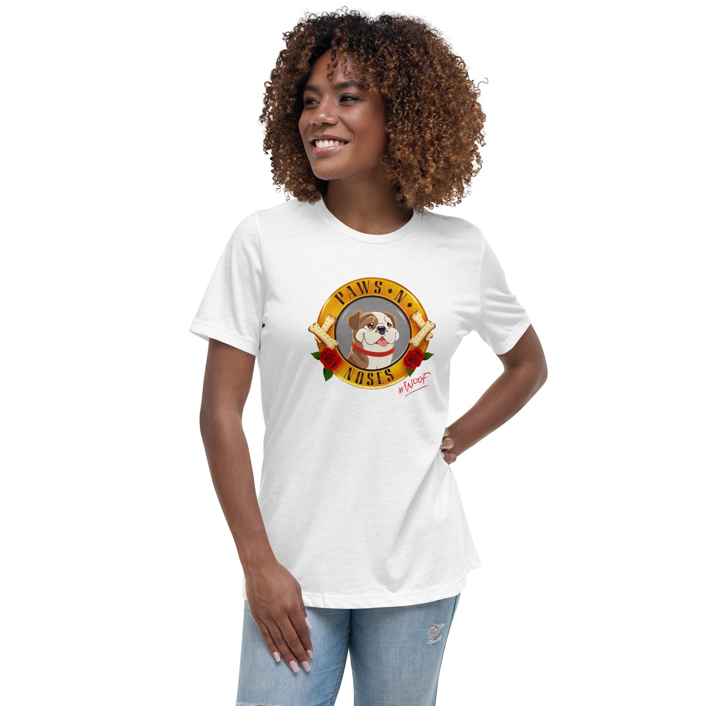 Bulldog (Lt Brown/White) - Women's Paws 'n' Noses T-Shirt