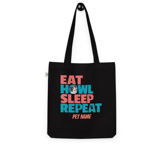 Border Collie (Black/White) - Eat Sleep Organic fashion tote bag