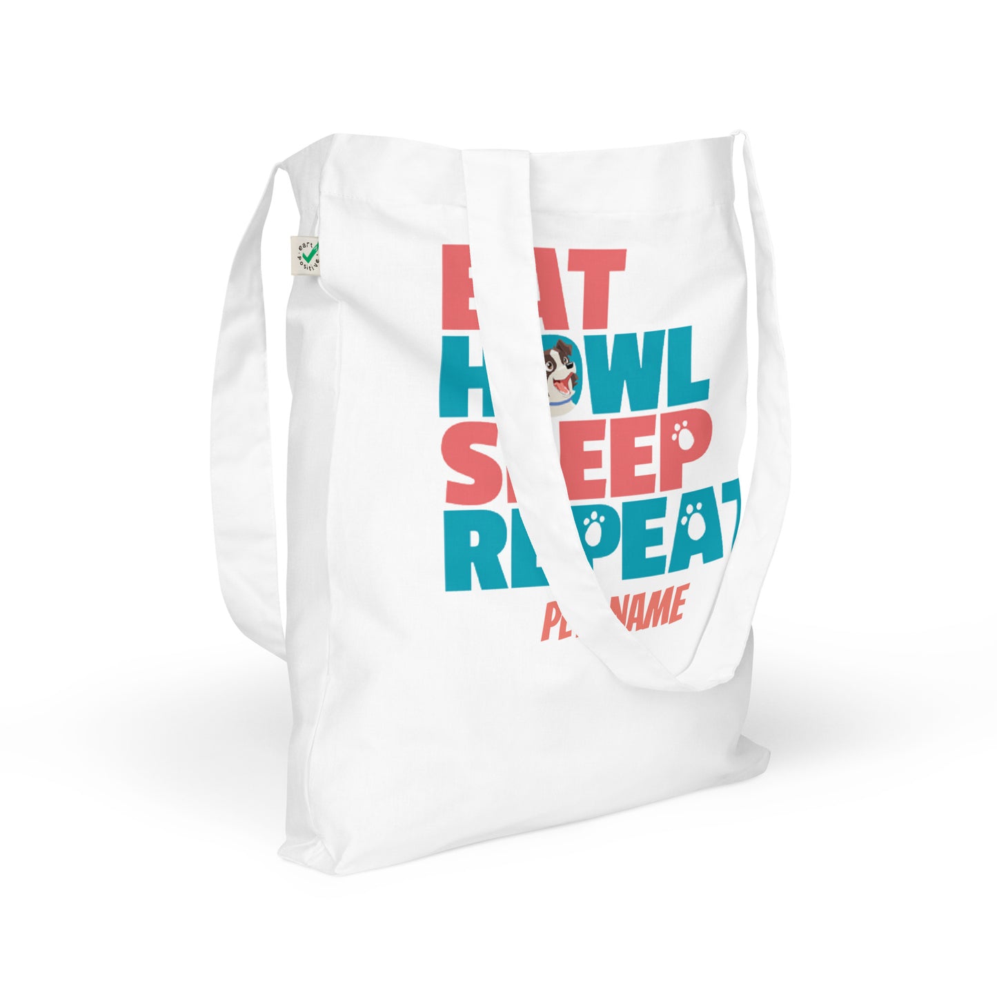 Border Collie (Black/White) - Eat Sleep Organic fashion tote bag