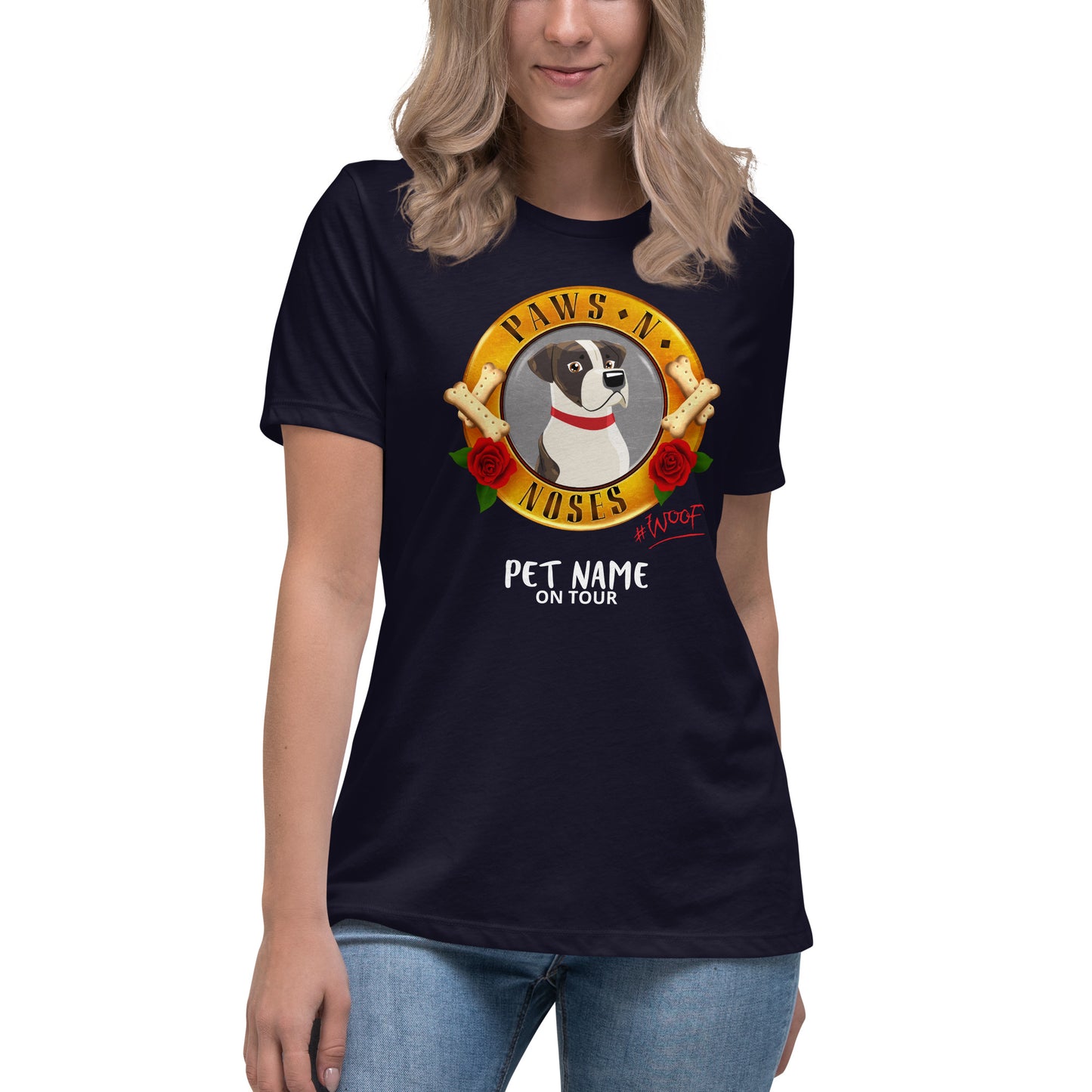 American Bulldog (Brown White tt1) -  Women's Paws 'n' Noses T-Shirt