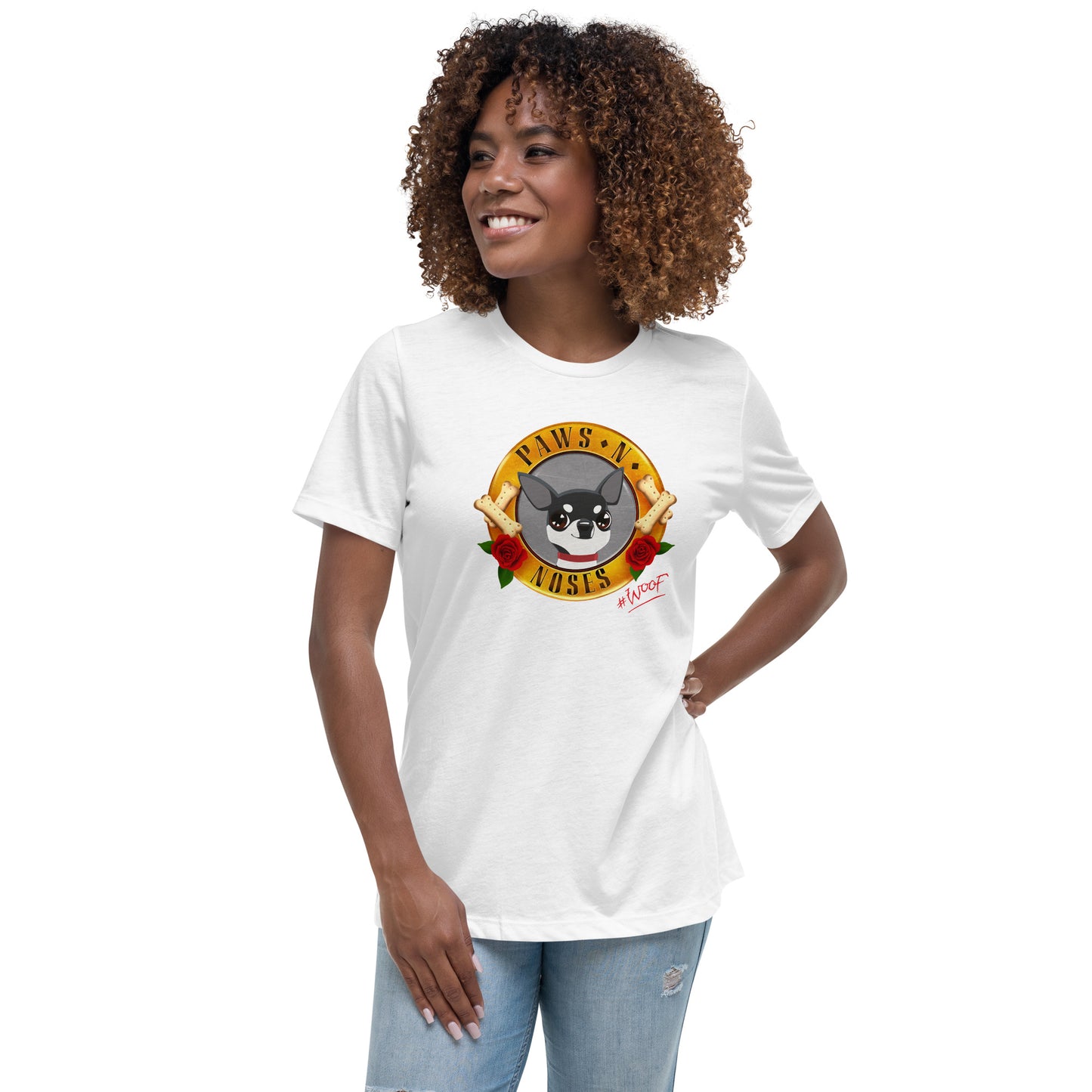 Chihuahua (Black/White) -  Women's Paws 'n' Noses T-Shirt